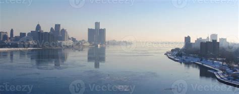 Bird-eye view of Detroit-Windsor Skyline 747322 Stock Photo at Vecteezy