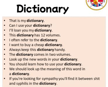 Dictionary in a Sentence in English Archives - English Grammar Here