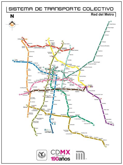 Mapa del Metro de la Ciudad de México | Mapa del metro, Metro ciudad de mexico, Lineas del metro