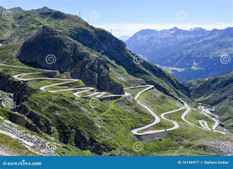 Old Road Which Leads To St. Gotthard Pass Stock Image - Image of gotthard, cloud: 76146977