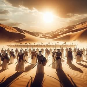 Epic Desert Battle Scene from Jahiliyyah Era | Muslim Triumph | AI Art Generator | Easy-Peasy.AI