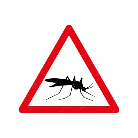 Premium Vector | No mosquito sign and red triangular warning symbol