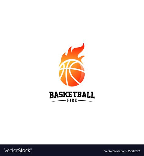 Basketball fire logo design Royalty Free Vector Image