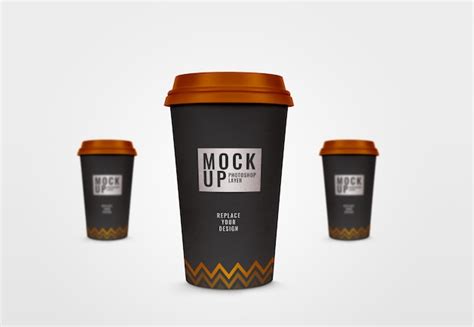 Premium PSD | Black coffee cup mockup