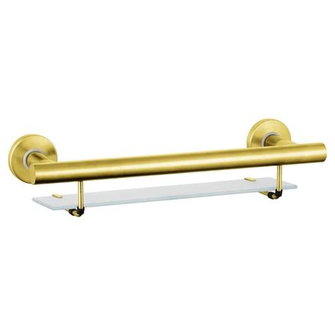 evekare Shower/Bath Shelf with Grab Bar- Gold in the Grab Bars department at Lowes.com