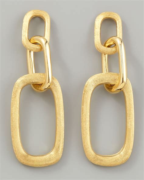 Lyst - Marco Bicego Murano 18k Brushed Gold Link Drop Earrings in Metallic