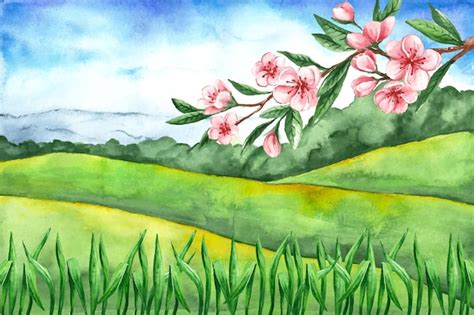 Spring Landscape Drawing