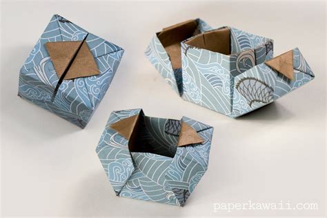 Origami Hinged Box Video Tutorial - Paper Kawaii | Origami geschenke, Diy geschenke basteln ...