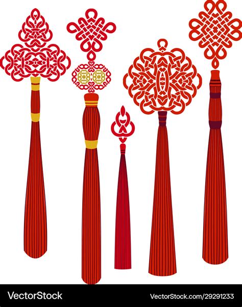 Chinese traditional knots -set of5 Royalty Free Vector Image