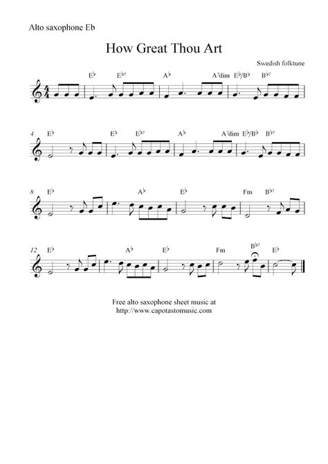 Free Printable Alto Saxophone Sheet Music
