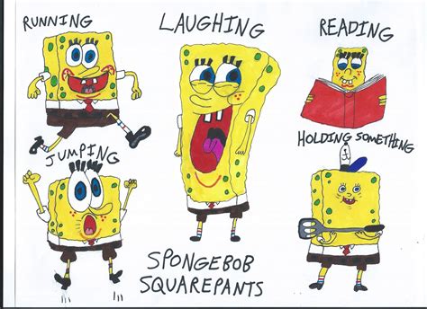 ArtStation - My drawing of SpongeBob SquarePants' many expressions