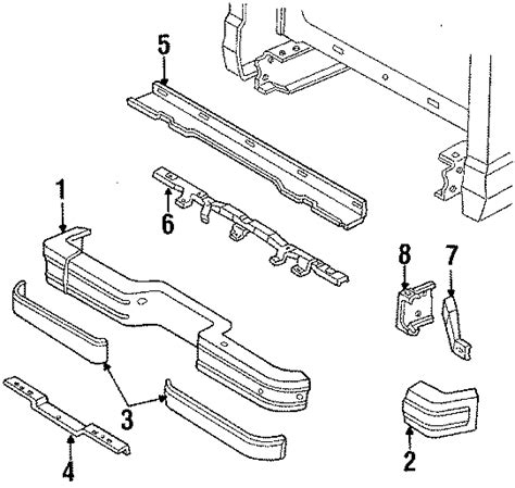 Ford Bronco II Extension. BUMPER, Right, REAR, COMPONENTS, Body ...