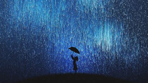 Rain Of Stars Little Girl With Umbrella Wallpaper,HD Artist Wallpapers,4k Wallpapers,Images ...