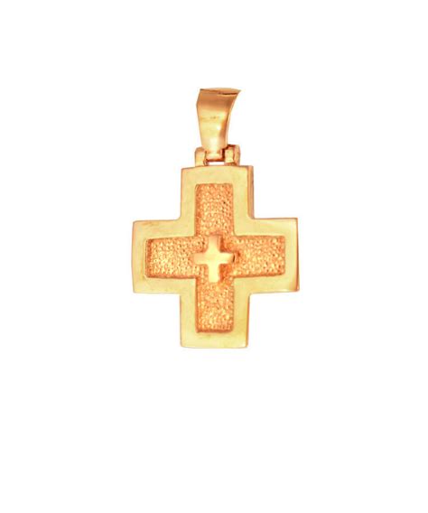 Byzantine cross necklace in 14K solid - goldcrosses.com