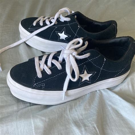 platform converse one stars only worn once super... - Depop