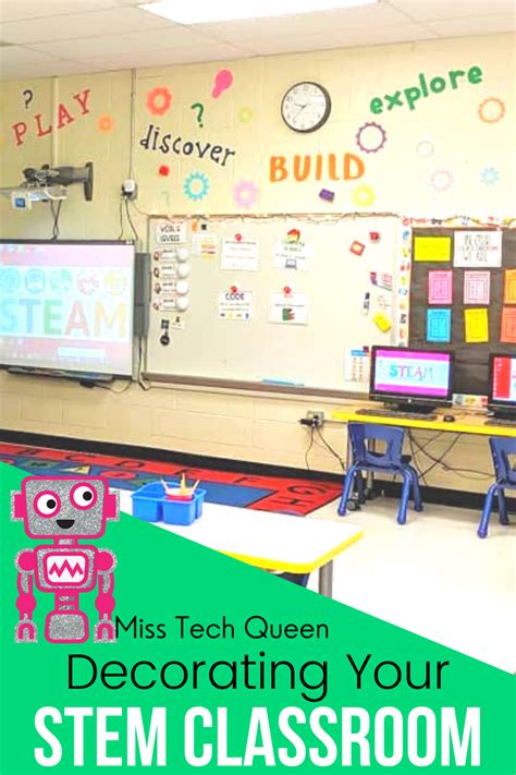 a classroom with desks, chairs and bulletin boards on the wall that ...