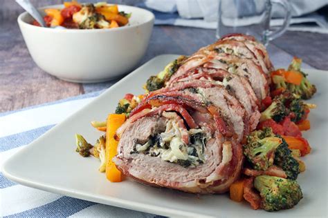 Bacon Wrapped Cream Cheese Stuffed Keto Pork Tenderloin Recipe