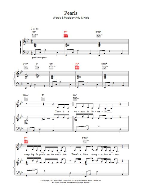 Sade "Pearls" Sheet Music Notes | Download Printable PDF Score 17259