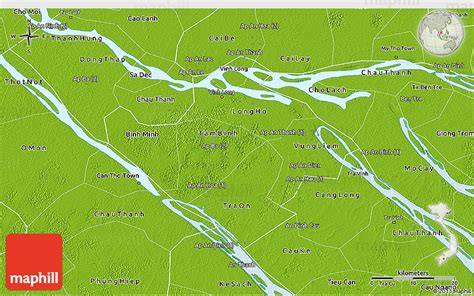 Physical 3D Map of Vinh Long