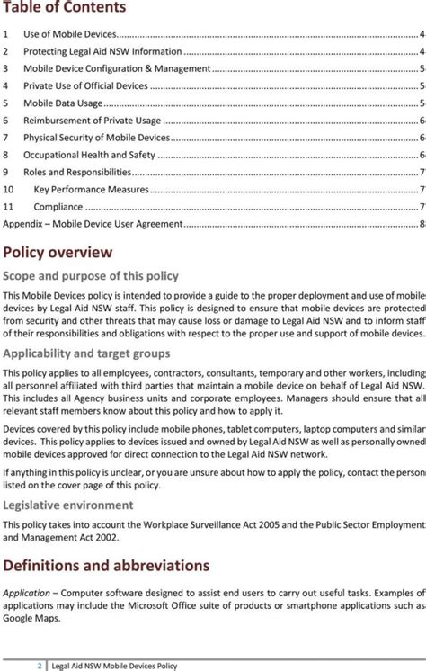 Editable Mobile Devices Policy Pdf Free Download Mobile Device Management Policy Template Excel ...