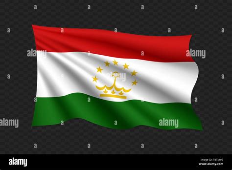 3D Waving Flag of Tajikistan. Vector illustration Stock Vector Image ...