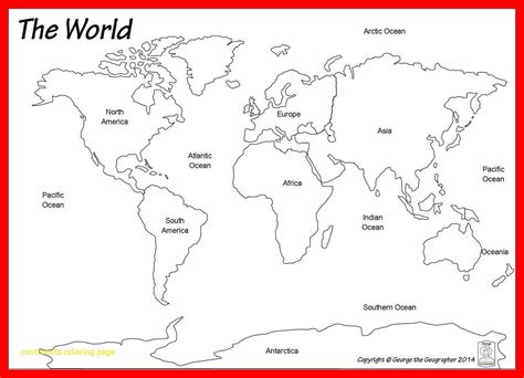 Continents Coloring Page Splendid Continents Coloring Page 7 Pages World Map Printable ...