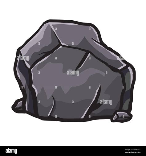 Rock Stone Boulders Cartoon Isometric Illustration Drawing Style Vector ...