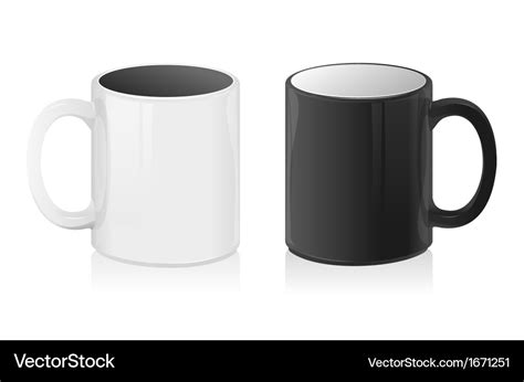 Black and white mug cup Royalty Free Vector Image