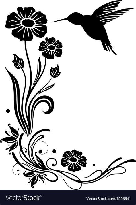 Hummingbird Flowers Vector Images (over 2,300) | Vector flowers, Flower ...