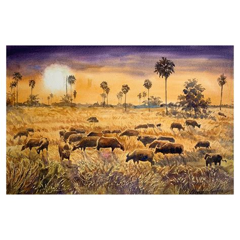 Buffalo Herd Painting