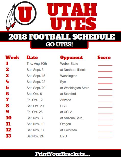 University Of Utah Football Schedule 2021 Printable - PrintableSchedule ...