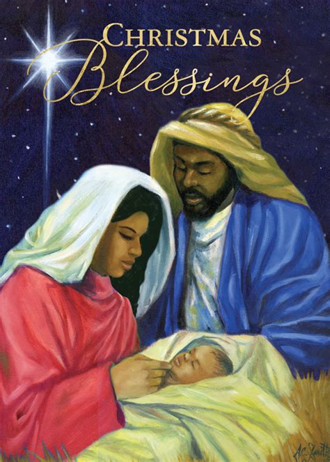 Christmas Blessings Nativity African American Christmas Card