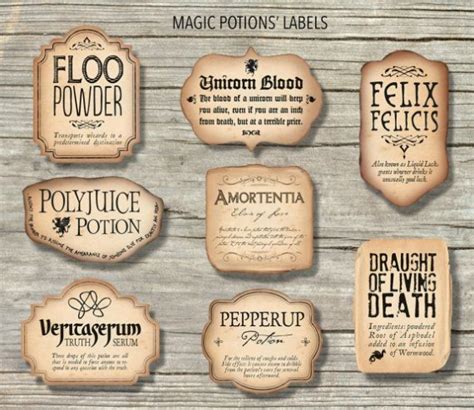 Harry Potter Inspired Magic Potions Labels / Printable Files for Harry ...