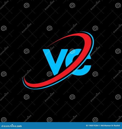 VC V C Letter Logo Design. Initial Letter VC Linked Circle Uppercase Monogram Logo Red and Blue ...