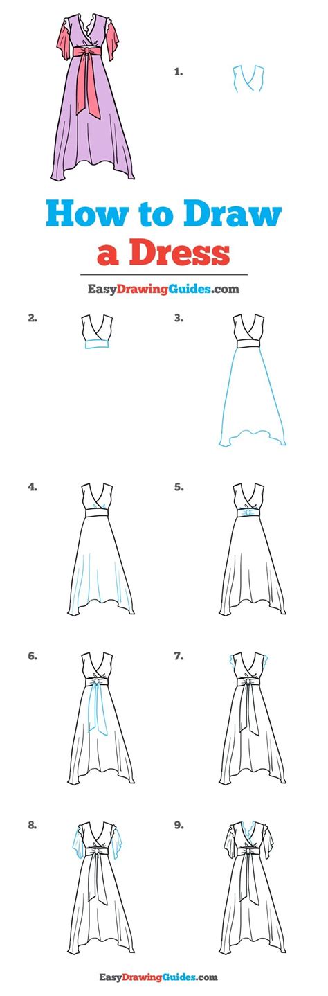 How to Draw a Dress - Really Easy Drawing Tutorial