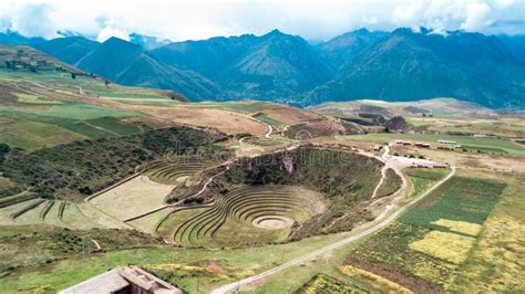 Scenic Moray ruins in Peru stock image. Image of outdoors - 262427917