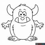 Cute Monster Coloring Page  Easy Drawing Guides sketch template