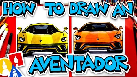 How To Draw A Lamborghini Aventador S (Front View) - Art For Kids Hub ...