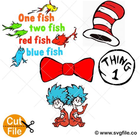 Dr Seuss SVG Bundle 24 Diffrent SVG - 0.99 Cent SVG Files - Life Time Access