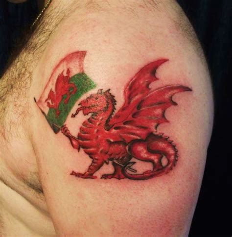 Welsh Red Dragon Tattoos Art