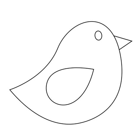 clipart black and white bird shape | Bird template, Bird outline, Felt crafts