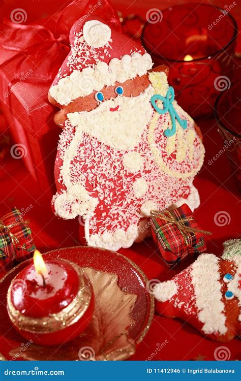 Gingerbread Santa Claus for Christmas Stock Photo - Image of candle, biscuit: 11412946