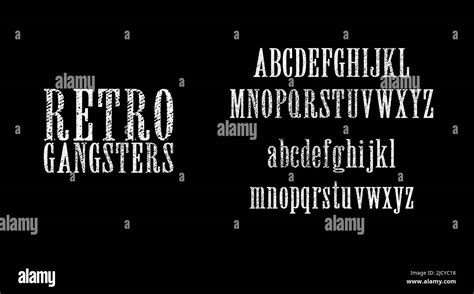 Vintage Old School Alphabet, Retro Gangsters Style Font, Art Deco ...