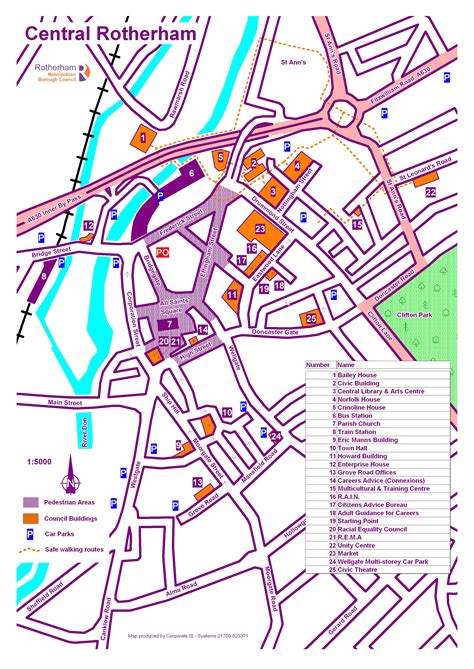 Central Rotherham Map - Rotherham South Yorkshire England • mappery