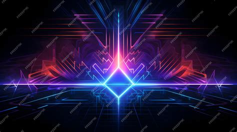 Premium AI Image | geometric neon wallpaper ai generated background