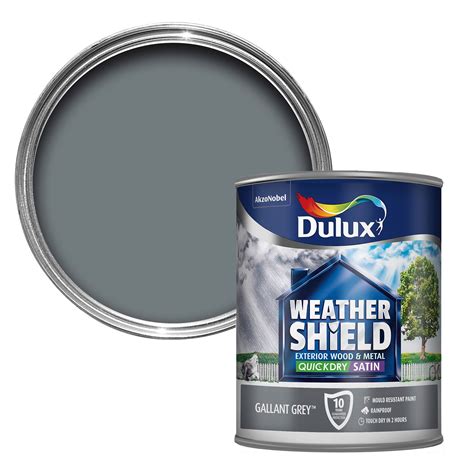 Dulux Weathershield Exterior Gallant Grey Satin Wood & Metal Paint ...