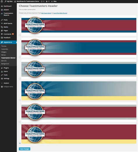 Toastmasters Website Design with 6 Logo Banner Choices - WordPress for ...