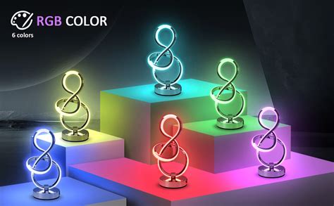 EIDEARAY RGB Bedside Table Lamp,Touch Control Dimmable Lamp with 6 Color Changing and 3 Levels ...