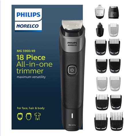 Philips Norelco Multigroom Series 5000 18 Piece, Beard Face, Hair, Body ...