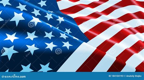 American Flag Waving. Vector Background for Patriotic and National ...